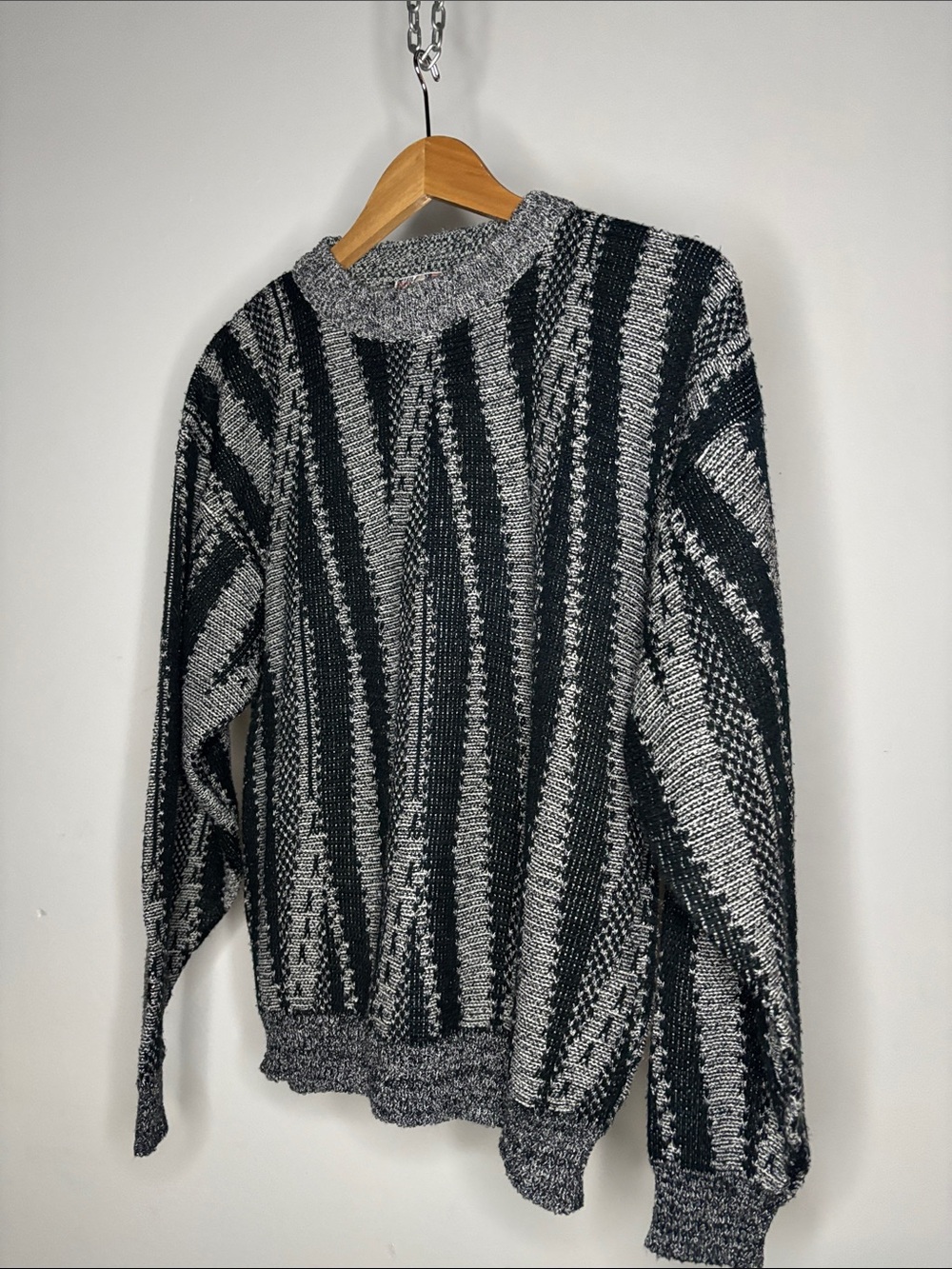 Vintage ZigZag Point Zero Geometric Crew Sweater Size Small